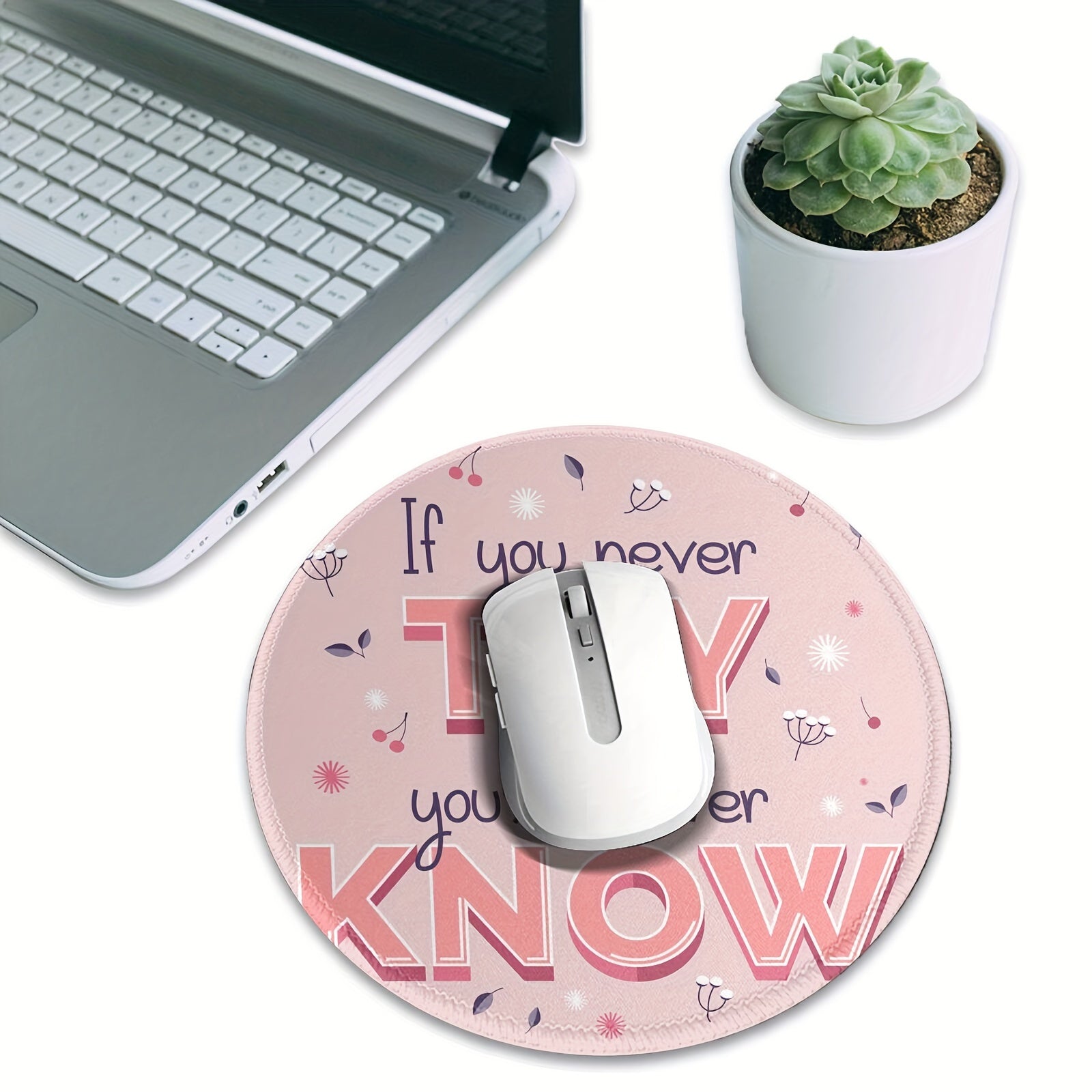 Round Mouse Pad 20x20cm Home Office Rubber Seam Border Sliding Mouse Pad