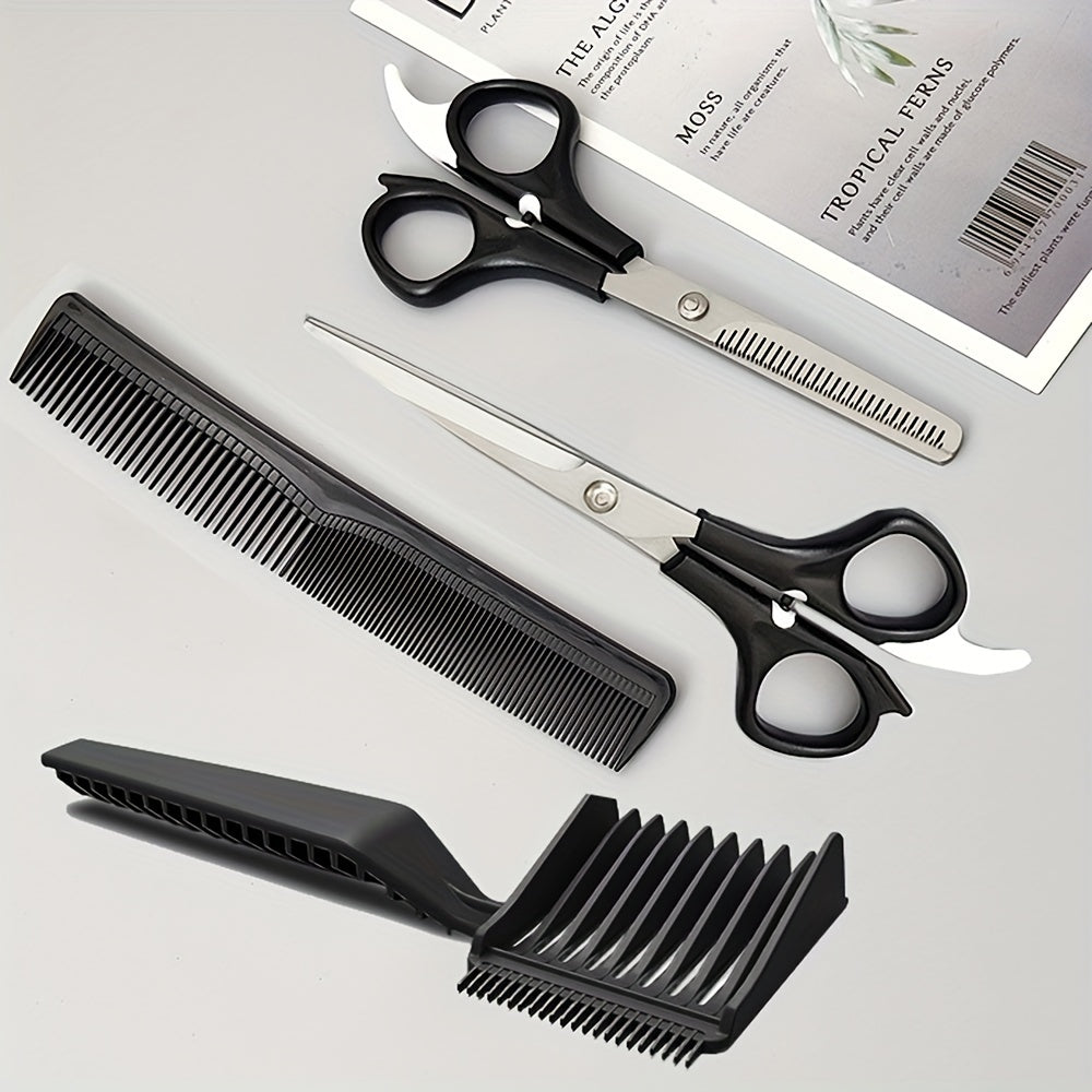Professional Haircut Kit for Men Barber Fade Combs Set With Scis