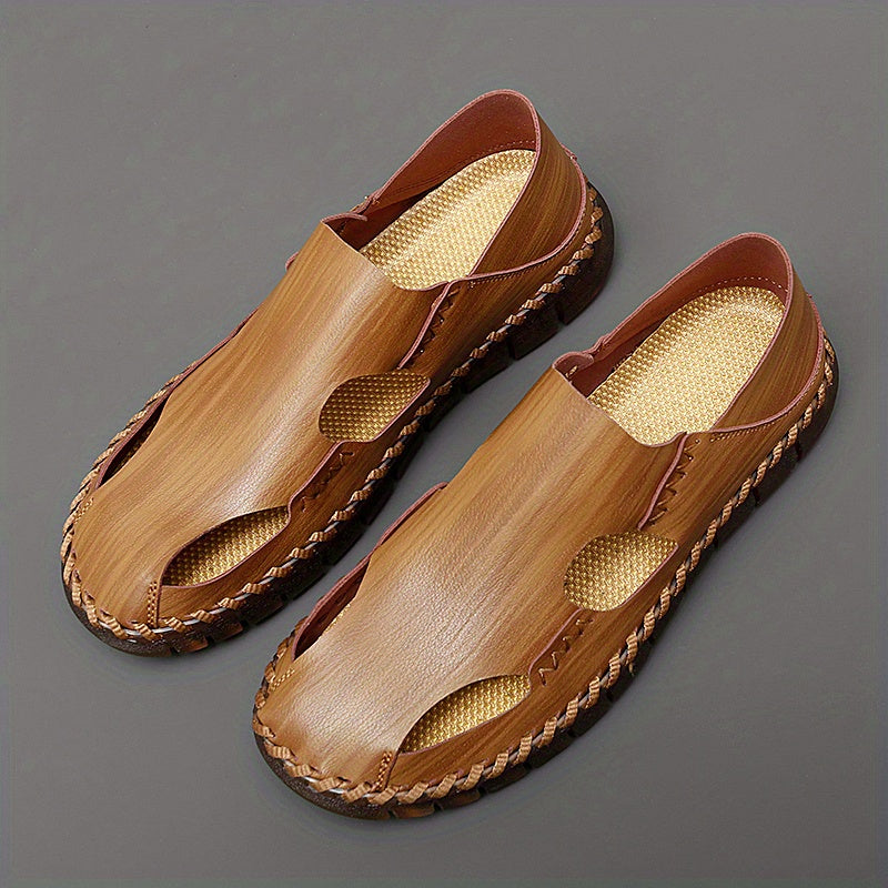 Men's Hollow Out Stitched Sandals Non Slip Comfortable Beach Shoes
