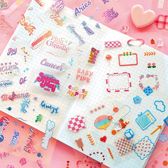 100 Pieces Four-in-One Journal Scrapbook Paper & Sticker Pack