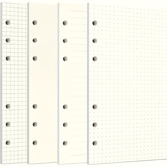 A6 Filler Paper 6 Hole Loose Leaf Paper Refillable Clip Notebook Planner Diary