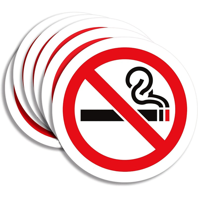 2pz Self Adhesive No Smoking Stickers Red Durable Plastic Easy Peel