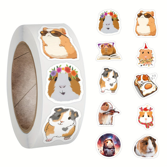 500 Domesticated Guinea Pig Stickers Roll Vinyl Stickers Scrapbook Journaling