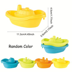 Stackable Boat Toys for Kids &ndash; Bath, Pool & Beach Toddler Water Toy Set