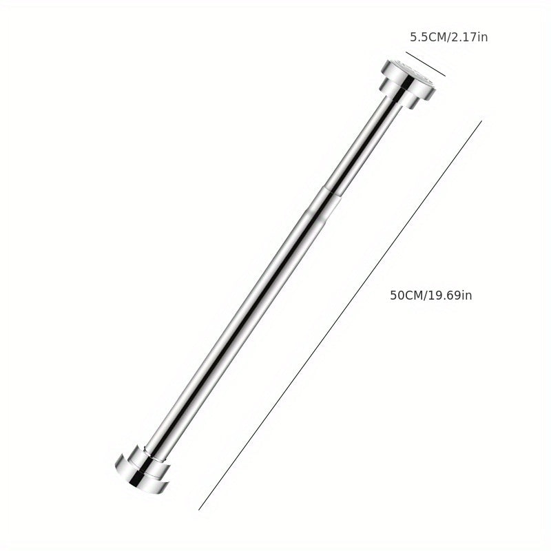 Adjustable Stainless Tension Shower Curtain Rod Bathroom Anti Slip Rod