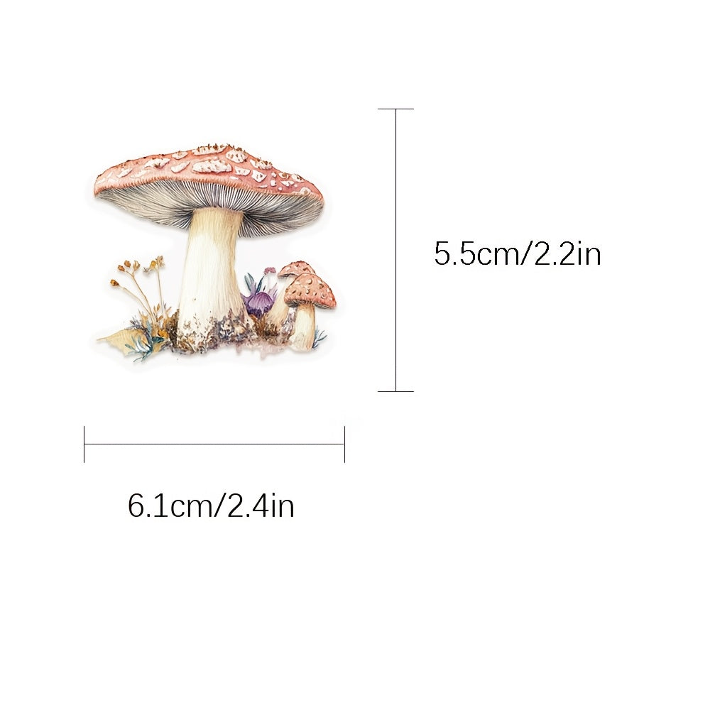 50 Colorful Mushroom Cartoon Stickers - Fun Decals for Phone