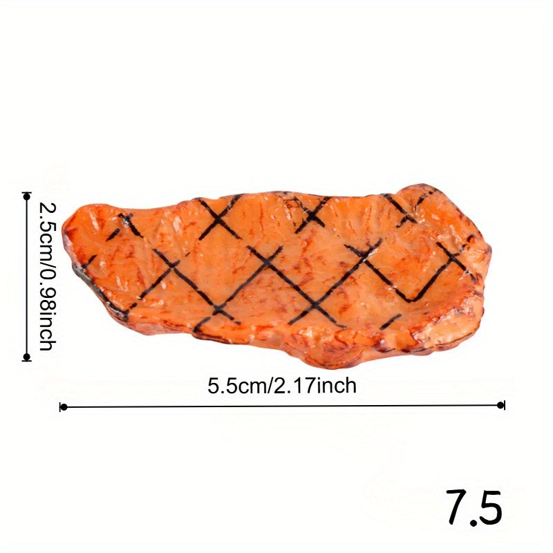2pcs Realistic Grill Marked Steak Mockups for Restaurant Party Pranks