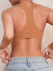 5pcs Ribbed Crop Top Sports Top Women's Underwear