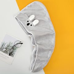 Hair Drying Towel Absorbent Cartoon Pattern Women Shower Cap Bath Hat