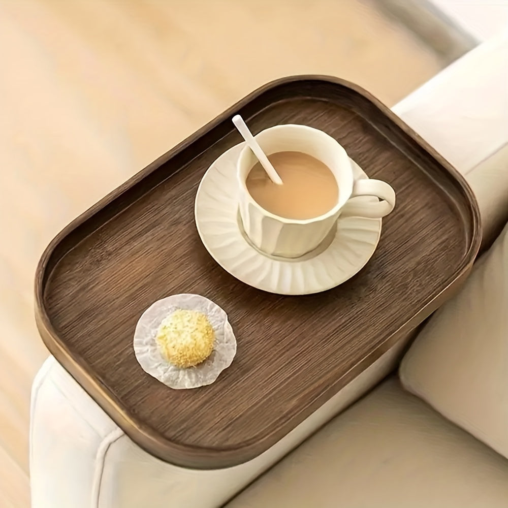 Bamboo Sofa Armrest Table Small Side Table Adjustable Tray