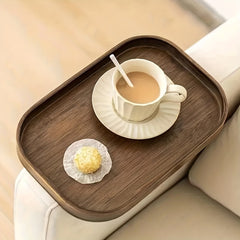 Bamboo Sofa Armrest Table Small Side Table Adjustable Tray