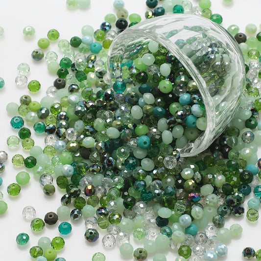 100PCS 8MM Flat Crystal Glass Beads for DIY Jewelry Making