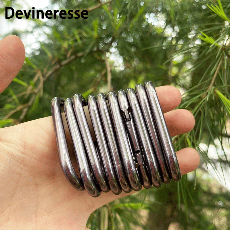 10pcs Metal Carabiner Keychains for Outdoor Adventures