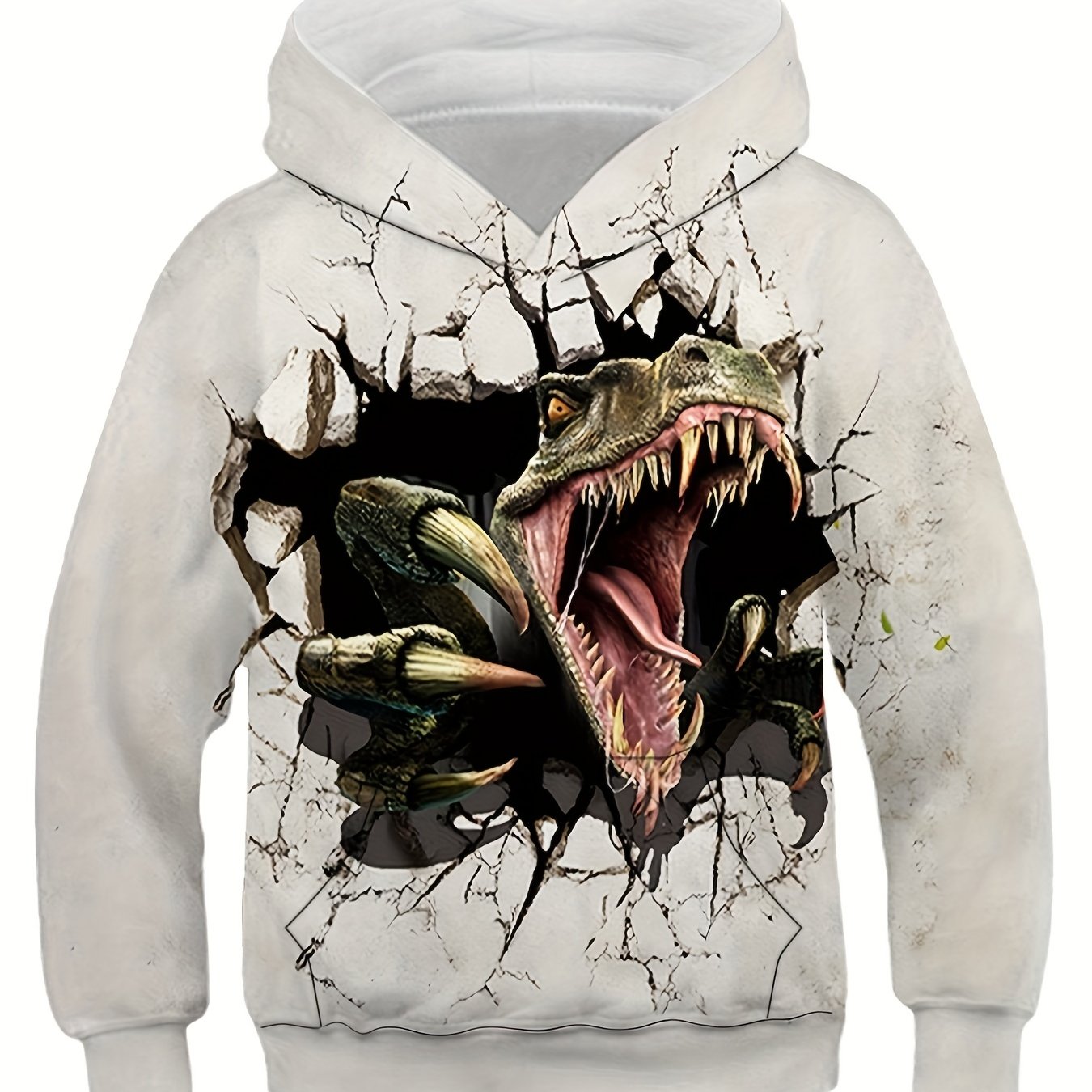 Boy's Dino Graphic Novel Hoodie Casual Breathable Sweatshirt