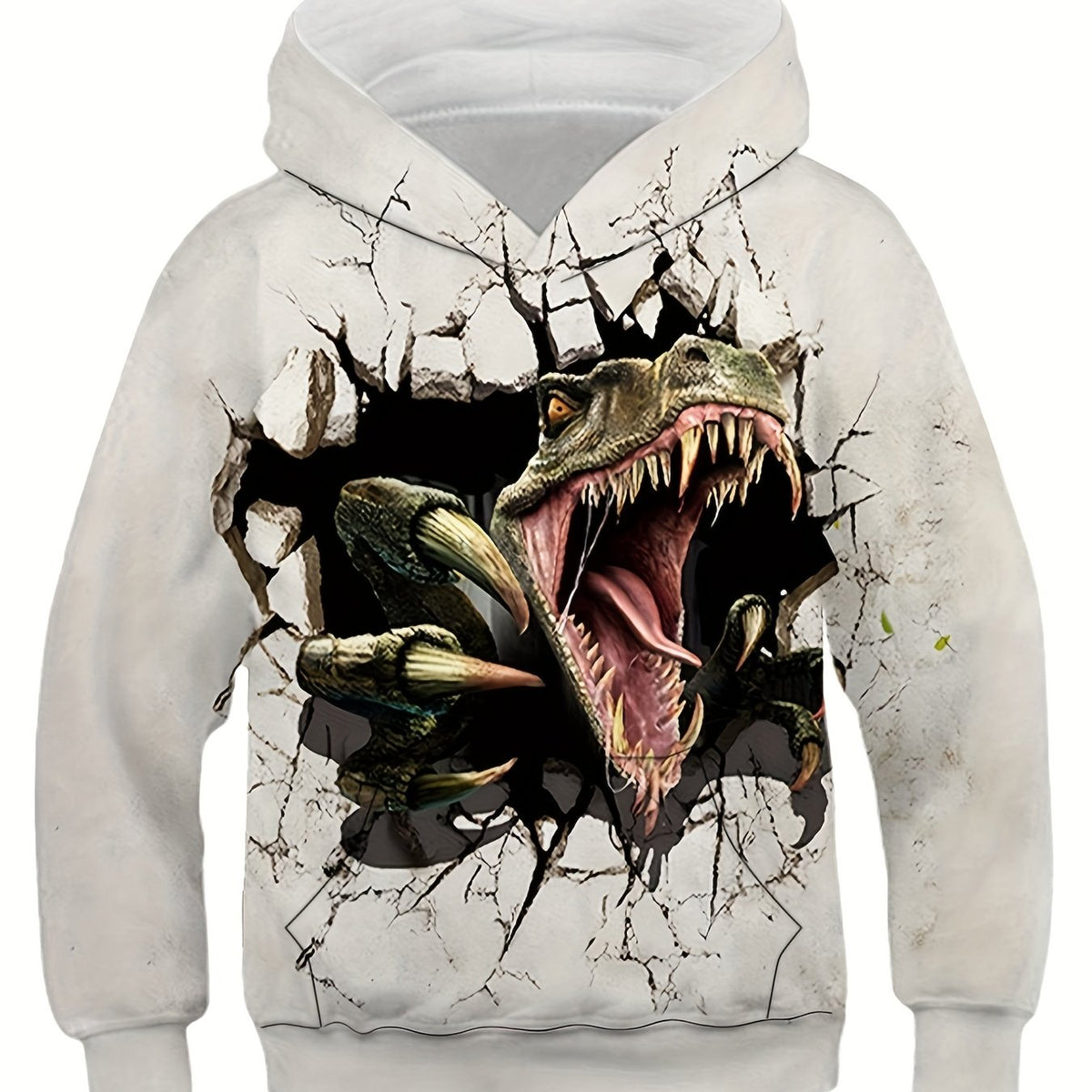 Boy's Dino Graphic Novel Hoodie Casual Breathable Sweatshirt
