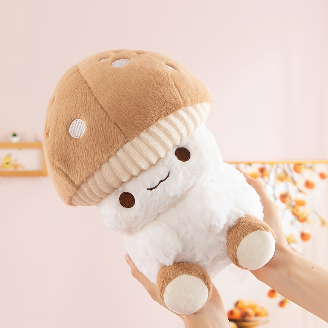 TINICOOCAT Mushroom Plush Toy Soft Stuffed Mushroom Doll for Home Decor