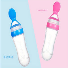 Baby Silicone Squeeze Spoon Rice Paste Feeder