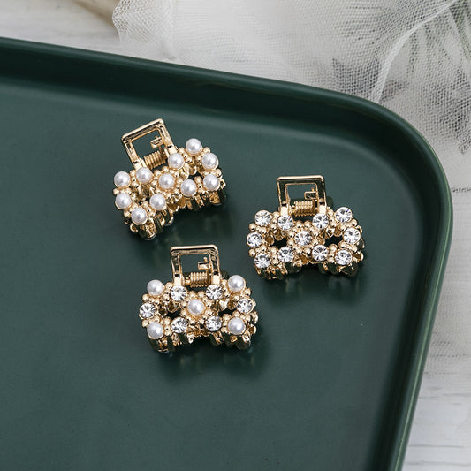 Sweet Mini Metal Claw Clip With Pearl Barrettes Hairpins Hair Accessories