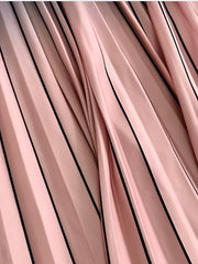  Colorblock Ombre Print Elastic Waisted Pleated Skirt
