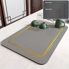 Rubber Dish Drying Mat Absorbent Drainer Mat Kitchen Supplies