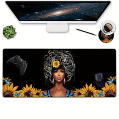African American Girl Queen Women Mouse Pad XL