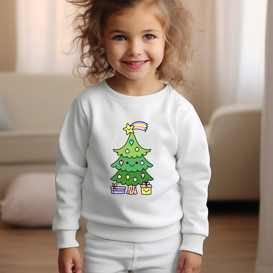 Lovely Cartoon Christmas Tree Sweatshirt Kids Clothes