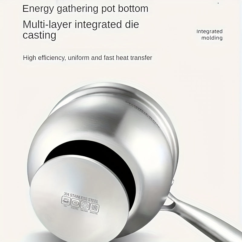 Stainless Steel Sauce Pot With Steaming Grid & Glass Lid