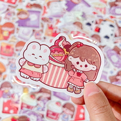 100 Pcs Cartoon Note Paper Pack Student DIY Material Paper
