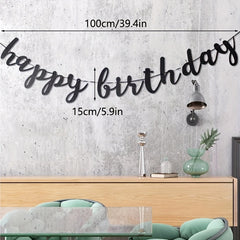 Cardboard Happy Birthday Party Flag Decoration Supplies