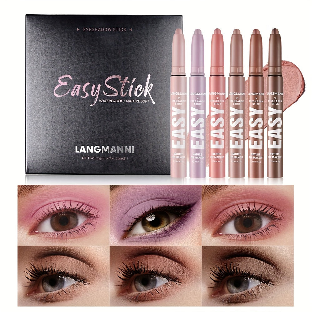 Easy Stick Eyeshadow Set Waterproof Shimmer Matte Bronzed Colors