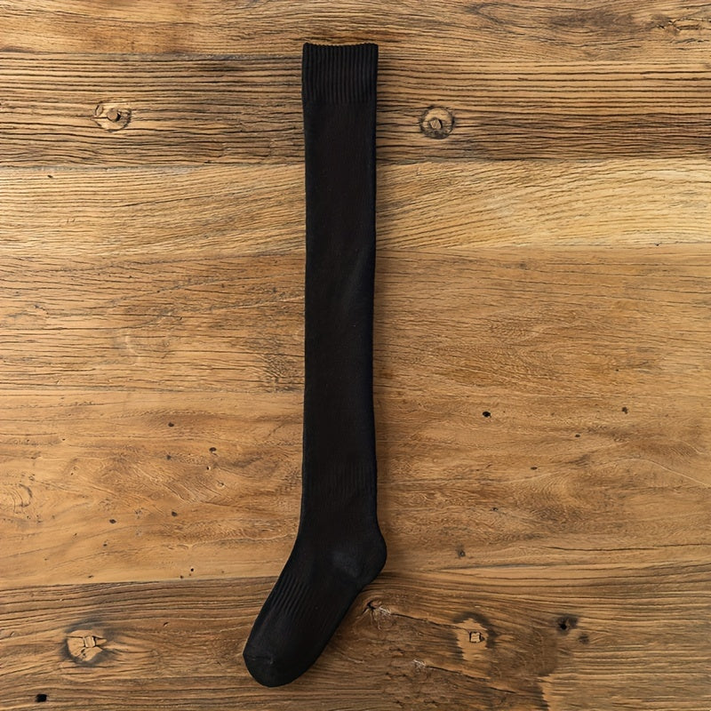 Solid Thigh High Socks Over Knee Women's Stockings Warm Hosiery