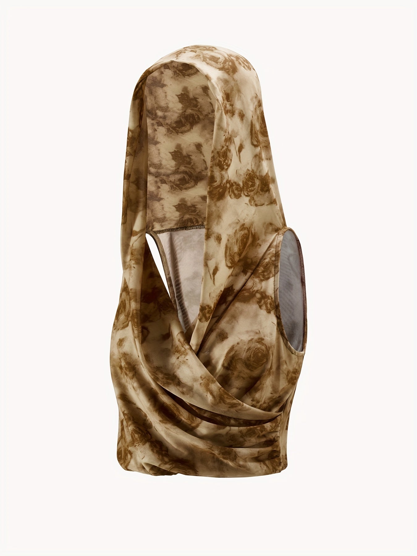 Grunge Rose Sleeveless Hoodie Y2K Surplice Crop Top