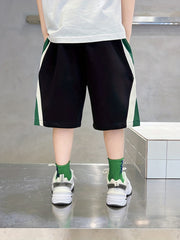 Boys Letter Print Gym Workout Shorts Quick Dry Athletic Training Running