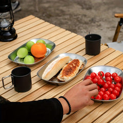 1pc Retro Style Plate Durable Portable Tableware Outdoor Camping
