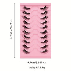 10 Pairs Fox Eye Lashes Winged End Manga Style Eyelashes