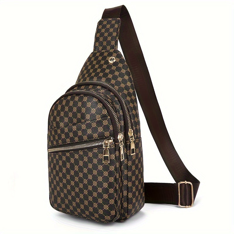 Men's Classic Chest Bag PU Sling Bag