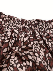  Boho Pants Women's Plus Allover Print High Rise Wide Leg Trousers