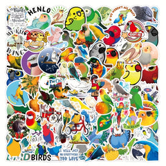 100pcs Parrot Cartoon Graffiti Stickers Waterproof DIY Toy