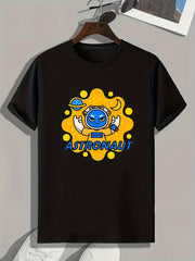 Astronaut Print Men's Graphic T-shirt Casual Comfy Tees