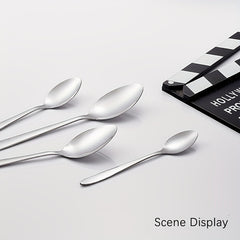 8pcs Stainless Steel Teaspoons Set Round Pointed Silverware Mirror Polished
