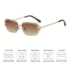 Rimless Oval Men's Sunglasses UV Protection For Travelling