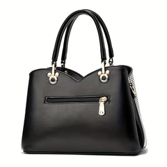 Plaid Tote Bag PU Leather Shoulder Handbag