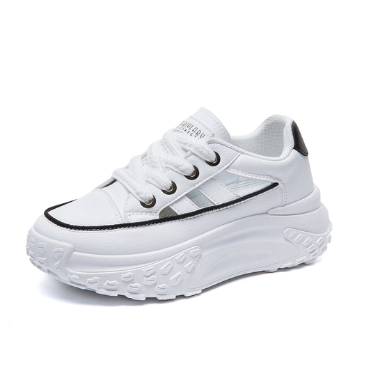 Women's Cutout Lace Up Walking Shoes Non Slip Casual Sneakers