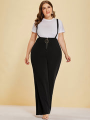  Zipper Wide Leg Overalls High Rise Overalls