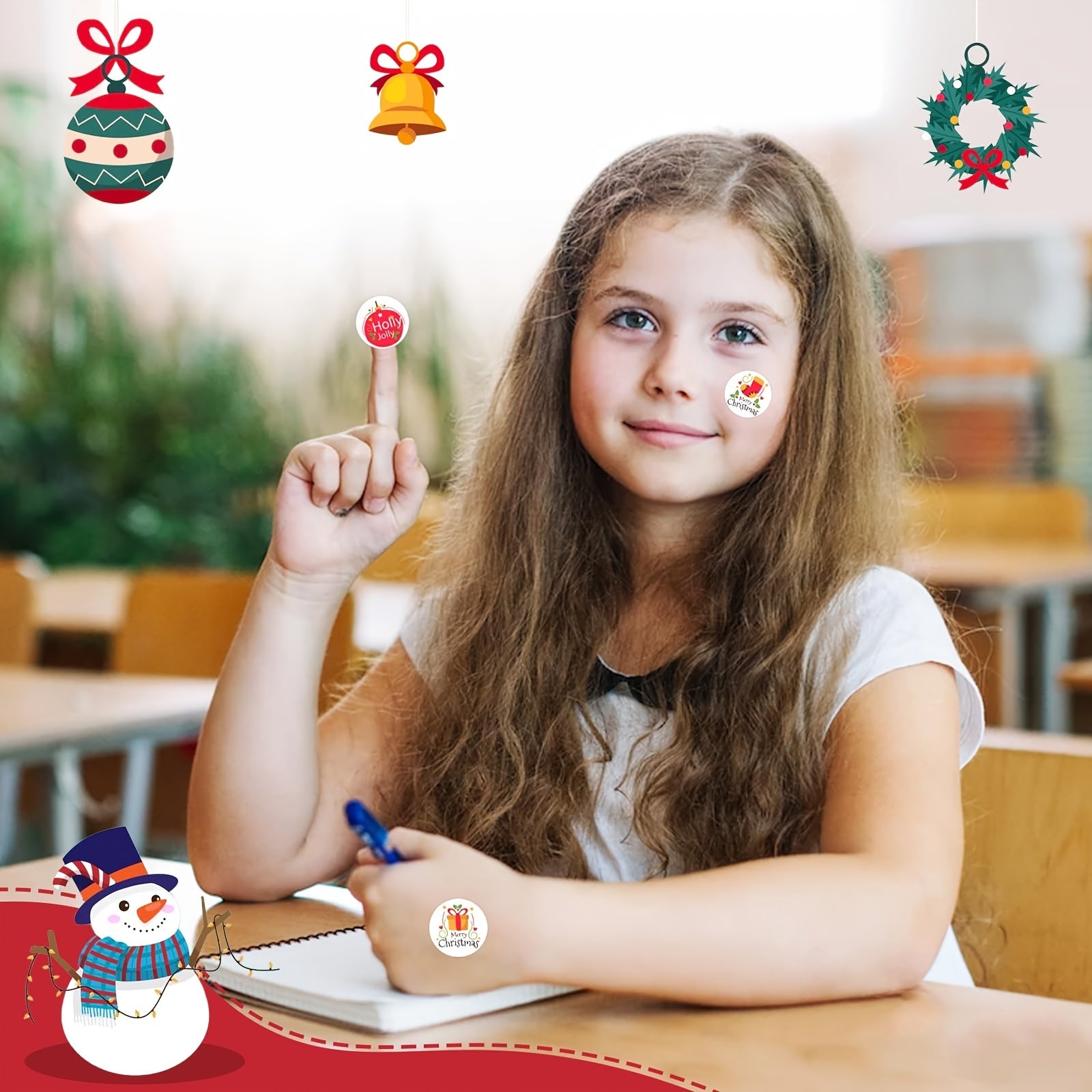 500pcs Merry Christmas Stickers 2.54 Cm Self Adhesive Labels
