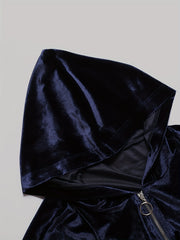  Velvet Zip Up Hoodie & Pants Set