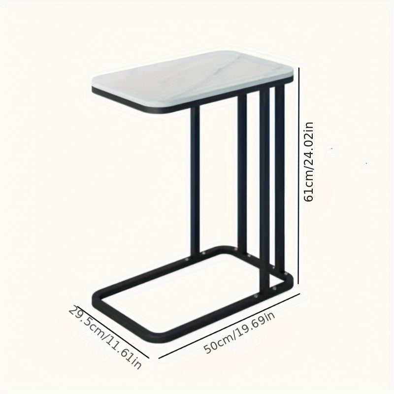 C Shaped Side Table for Living Room Round Table