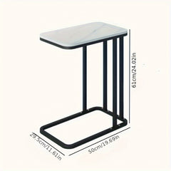C Shaped Side Table for Living Room Round Table