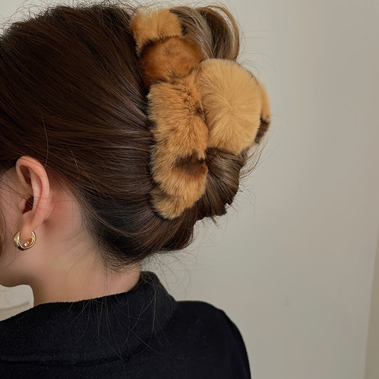 Large Plush Hair Claw Clips Faux Fur Hairpin Hair Barrette Hair Claws Clamps