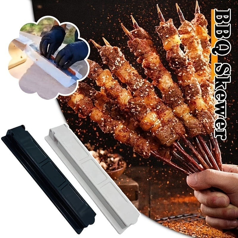 1pc Single Row Kebab Maker Convenient Plastic BBQ Skewer Machine